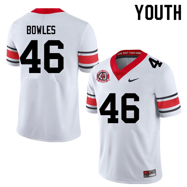 Youth #46 Payton Bowles Georgia Bulldogs College Football Jerseys Sale-40th Anniversary